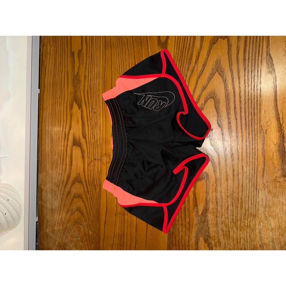 Nike Kids Dri-FIT Running Shorts Black Pink Athletic‎ Workout Size S